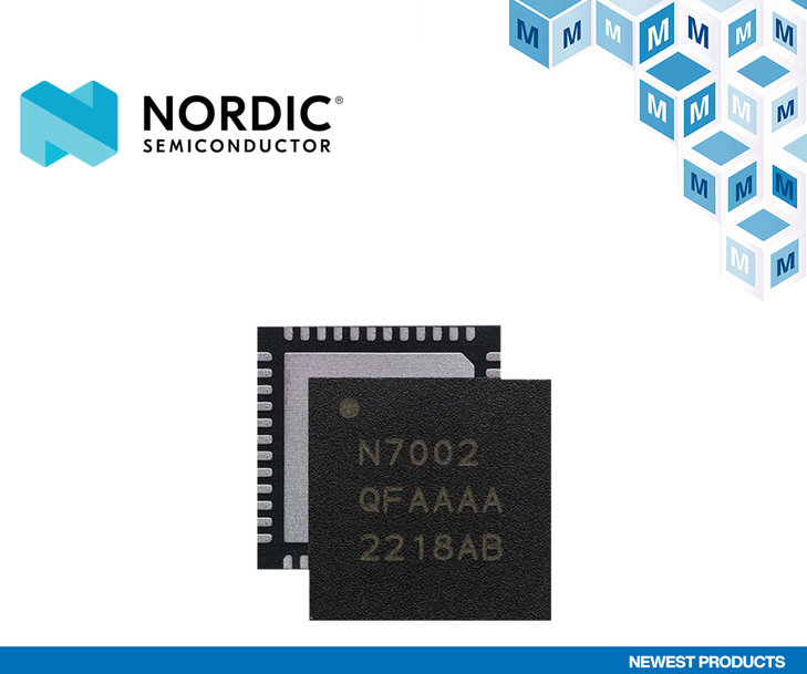 Der ab sofort bei Mouser erhältliche nRF7002 Wi-Fi 6 Begleit-IC von Nordic Semiconductor unterstützt eine große Auswahl von drahtlosen Protokollen für Smart-Home- und Sensorapplikationen